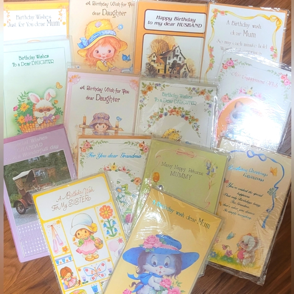 1970s Circa Vintage/Rare Birthday Cards/Engagement